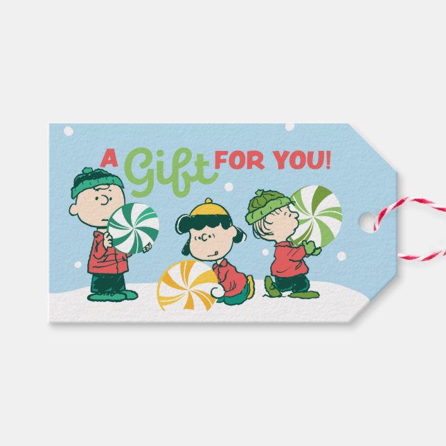 Étiquettes-cadeau cacahuètes | Un cadeau pour vous (Devant (Horizontal))