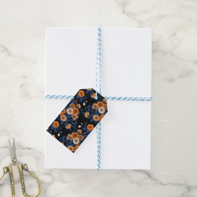 Étiquettes-cadeau Caché en rose, orange et bleu (Avec de laficelle)