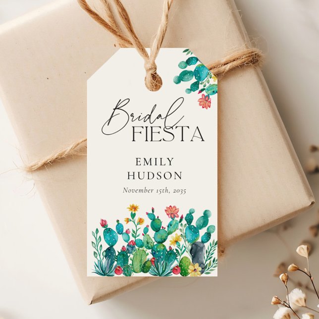Étiquettes-cadeau Cactus Fête Mexicaine Enterrement de Vie de Jeune  (Créateur téléchargé)