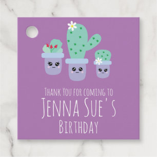 Étiquettes Cadeau Cactus Mignon Plante en Pot Anniversaire  Merci  S