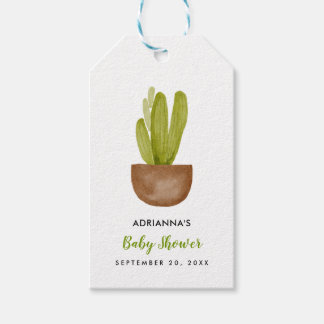 Étiquettes-cadeau Cactus Succulent Pot En Terracotta | BABY SHOWER