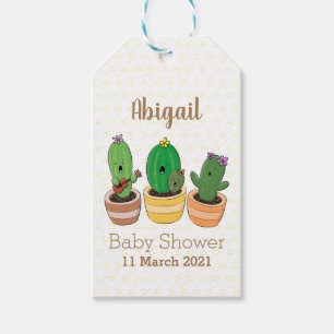 Étiquettes-cadeau Cactus trio chantante mignonne dessin animé
