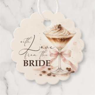 Étiquettes Cadeau Cadeau 'Avec amour de la mariée' Espresso Martini