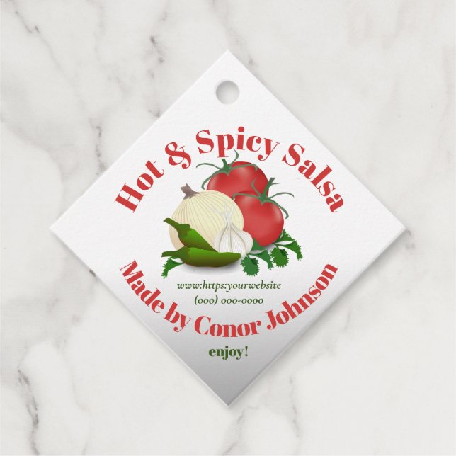 Étiquettes Cadeau Cadeau chaud et épicé à la salsa (Devant)