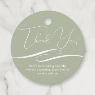 Étiquettes Cadeau Cadeau client Merci Logo personnalisé Sage Green