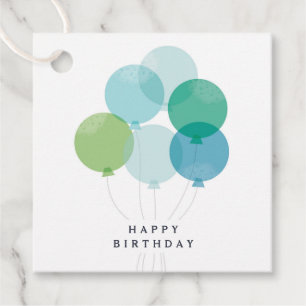 Étiquettes Cadeau Cadeau d'anniversaire moderne avec bouquet de ball