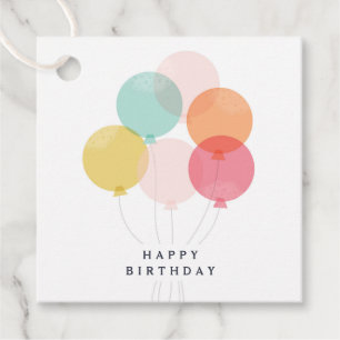 Étiquettes Cadeau Cadeau d'anniversaire moderne avec bouquet de ball