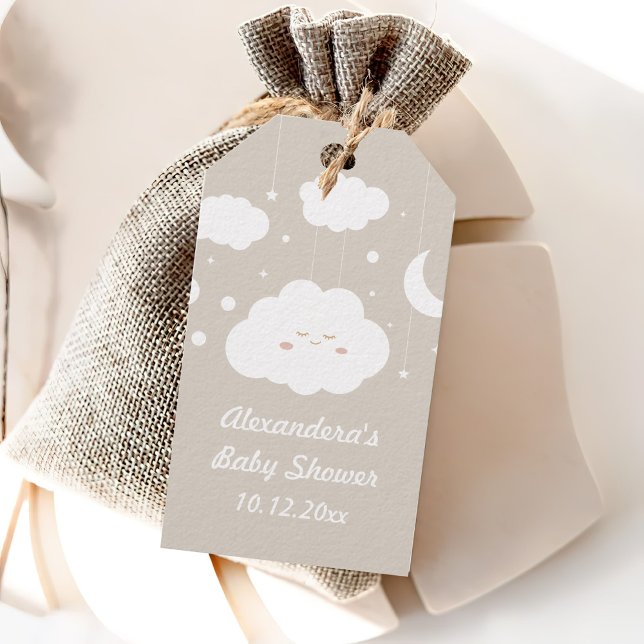 Étiquettes-cadeau Cadeau de Baby Shower Nuage (Créateur téléchargé)