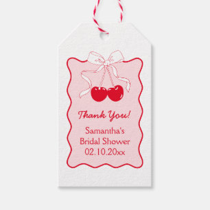 Étiquettes-cadeau Cadeau de Fête de Mariage Ruban Rose Rouge Cerise 