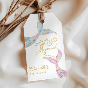 Étiquettes-cadeau Cadeau de Fête Prénatale Sirène Sous l'Océan