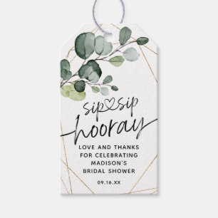 Étiquettes-cadeau Cadeau de Fiançailles Eucalyptus Sip Sip Hourra