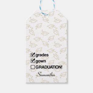 Étiquettes-cadeau Cadeau de graduation de nom personnalisé   Drôle G