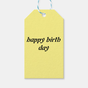 Étiquettes-cadeau cadeau de jour de naissance jaune