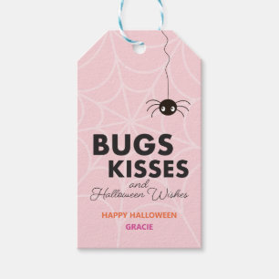 Étiquettes-cadeau Cadeau de l'Araignée d'Halloween   Rose