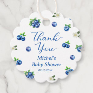 Étiquettes Cadeau Cadeau de Naissance Baby Shower Myrtille Remerciem