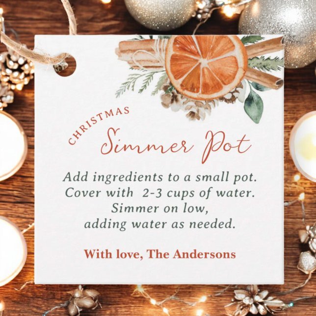 Étiquettes Cadeau Cadeau de Noël Simmer Pot Stovetop Potpourri (Créateur téléchargé)