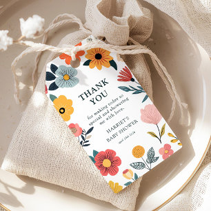 Étiquettes-cadeau Cadeau de remerciement pour Baby Shower Floral Mod