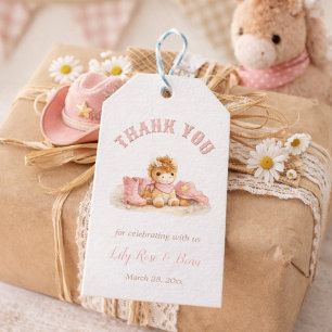 Étiquettes-cadeau Cadeau de Remerciement pour Baby Shower Petite Cow
