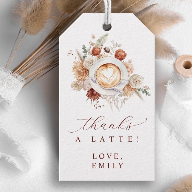 Étiquettes-cadeau Cadeau de Remerciement Thème Café "Merci Beaucoup" (Créateur téléchargé)