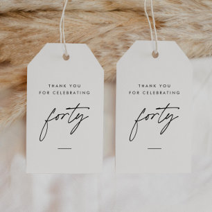 Étiquettes-cadeau Cadeau écrit à la main pour ses 40 ans pour elle
