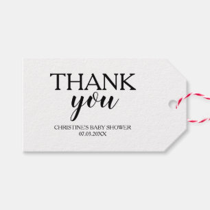 Étiquettes-cadeau Cadeau noir simple de Merci de calligraphie