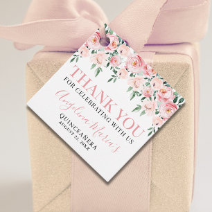 Étiquettes Cadeau Cadeau rose pâle Quinceañera Merci