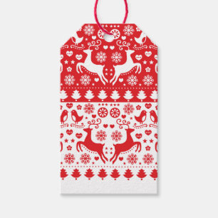 ÉTIQUETTES-CADEAU CADEAU SCANDINAVIAN CHRISTMAS MOTIF REINDEER