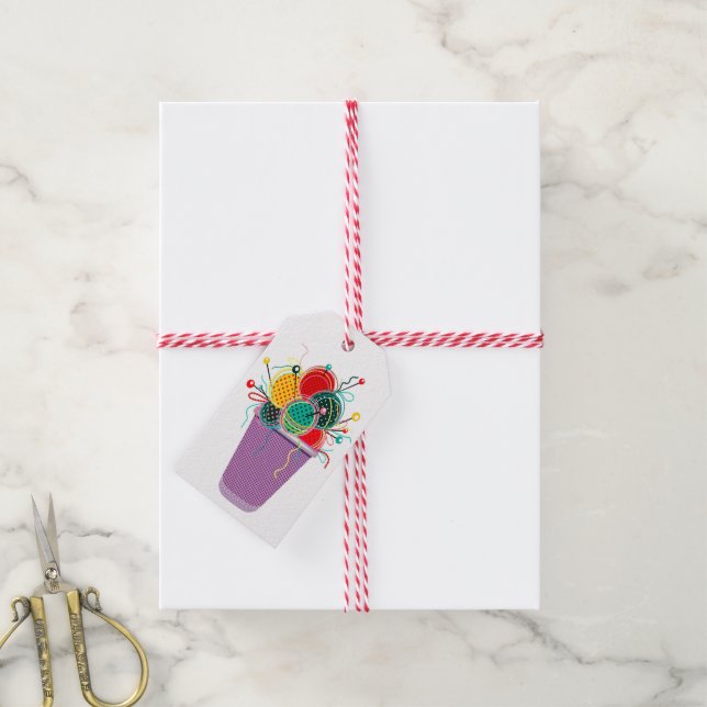 Étiquettes-cadeau Cadeau tricot ou entreprise (Avec de la ficelle)