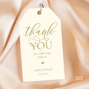 Étiquettes-cadeau Cadeaux de mariage classique moderne Merci