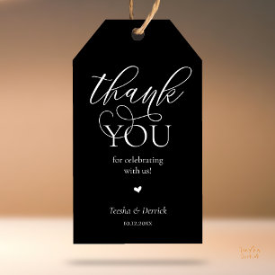Étiquettes-cadeau Cadeaux de mariage classique moderne Merci