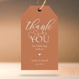 Étiquettes-cadeau Cadeaux de mariage classique moderne Merci