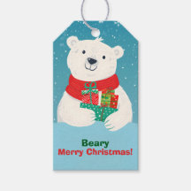 Cadeaux d'ours polaires mignons et message jouant 