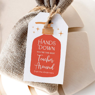 Étiquettes-cadeau Cadeaux pour l'enseignant de savon Hands Down Noël