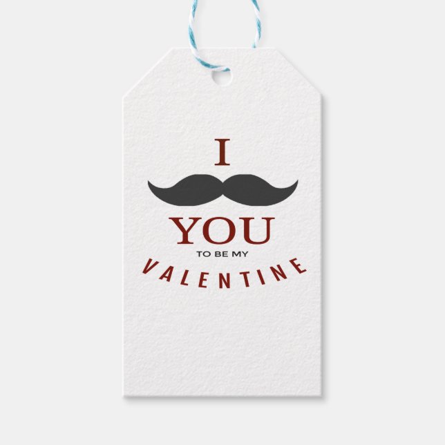 Étiquettes-cadeau Cadeaux Valentine Mustache (Devant)