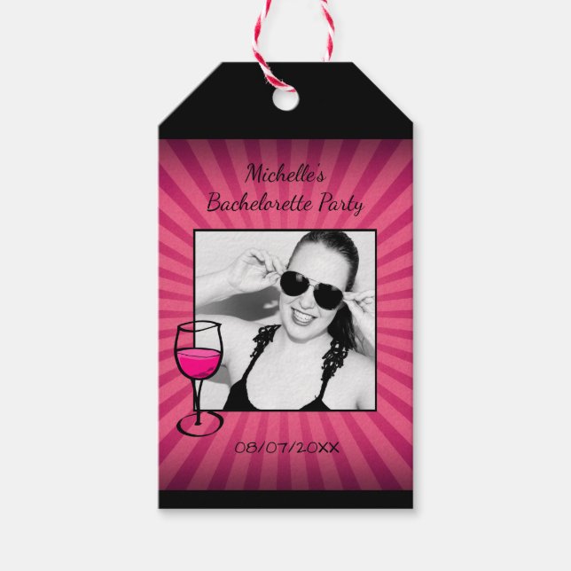 Étiquettes-cadeau Cadre Bachelorette personnalisé (Devant)