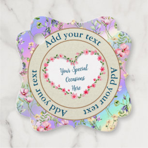Étiquettes Cadeau Cadre de cœur floral élégant : pour chaque occasio