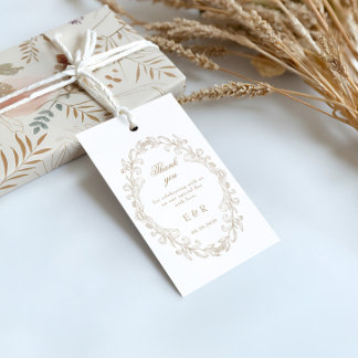 Étiquettes-cadeau Cadre de mariage baroque orné romantique