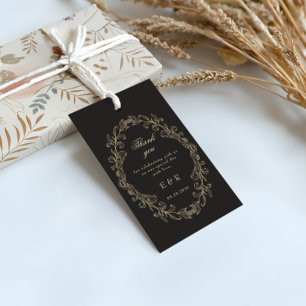 Étiquettes-cadeau Cadre de mariage baroque romantique orné