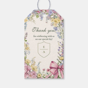Étiquettes-cadeau Cadre floral vintage mariage