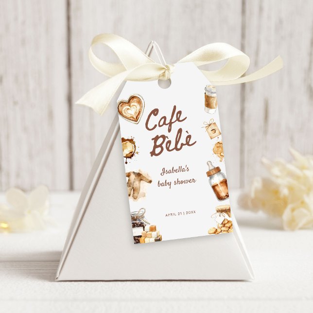 Étiquettes-cadeau Cafe Bebe Baby Is Brewing Coffee Brown Baby Shower (Créateur téléchargé)
