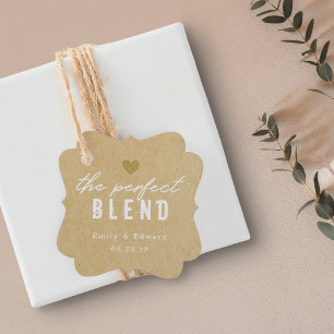 Étiquettes Cadeau Café de mariage Kraft moderne Le mélange parfait