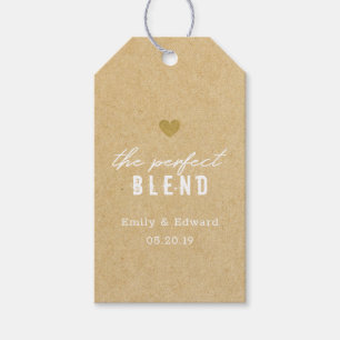 Étiquettes-cadeau Café de mariage Kraft moderne Le mélange parfait