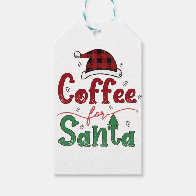 Étiquettes-cadeau Café de Noël pour Père Noël (Devant)