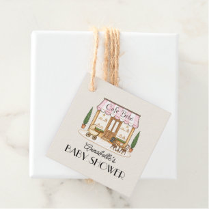 Étiquettes Cadeau Café Français Paris Bébé Fille Baby Shower