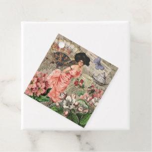 Étiquettes Cadeau Café Lady Victorian Femme Rose Classy