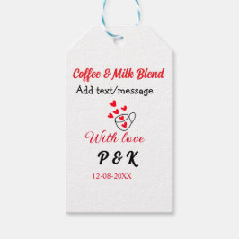 Étiquettes-cadeau Café & lait mélange amour couple café coeur rouge 