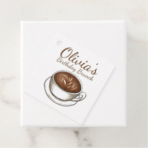 Étiquettes Cadeau Café Latte Cappuccino Anniversaire Fête Brunch
