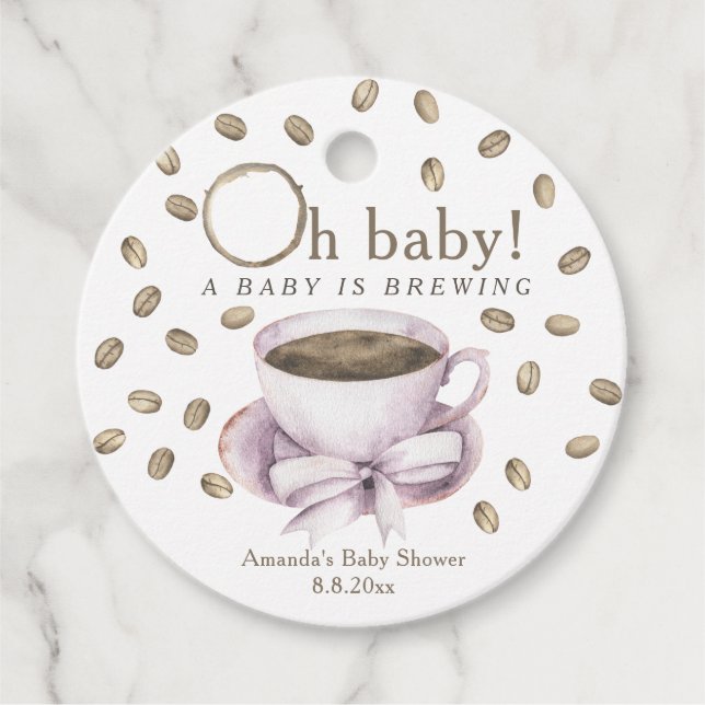 Étiquettes Cadeau Café Un bébé brasse du Baby shower (Devant)