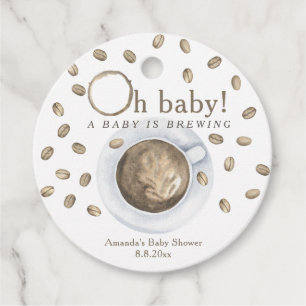 Étiquettes Cadeau Café Un bébé brasse du Baby shower
