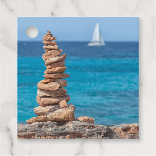 Étiquettes Cadeau Cairn à la mer Méditerranée